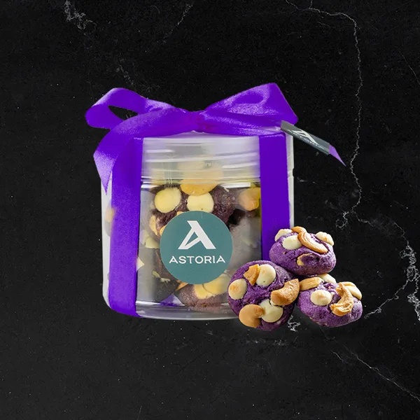 Ube Cashew and Double Dark Chocolate Chip Cookies